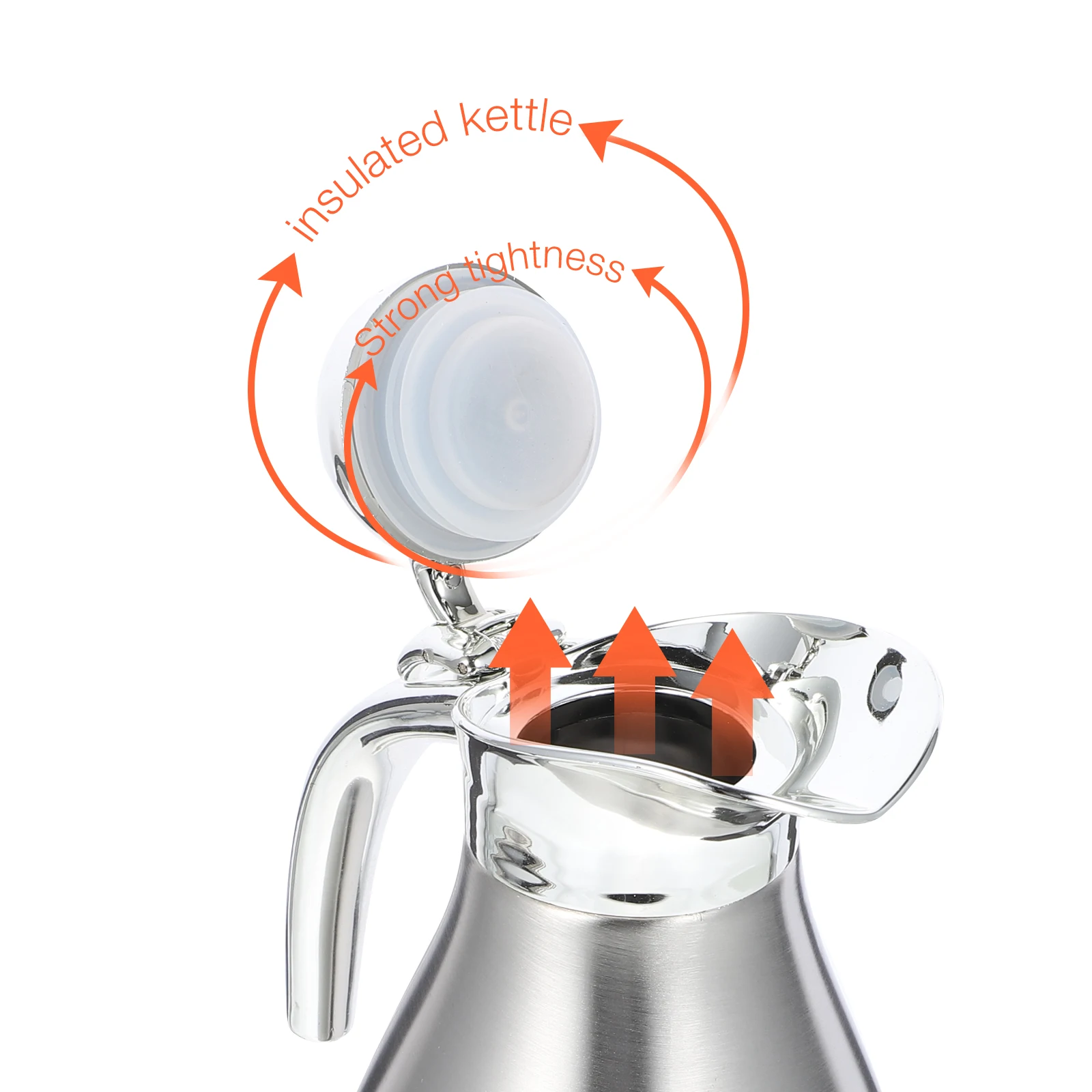

1.5L Silver Double-Layer Insulated Stainless Steel Thermal Bottle Leak-Proof Vacuum Pot For Home Office Travel Large Capacity