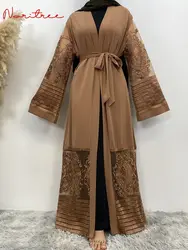 Fashion Muslim Adult lace Embroidery Robe Musulmane Turkish Dubai Abaya Muslim Robe Arab Worship Service abaya wj1340 with blet