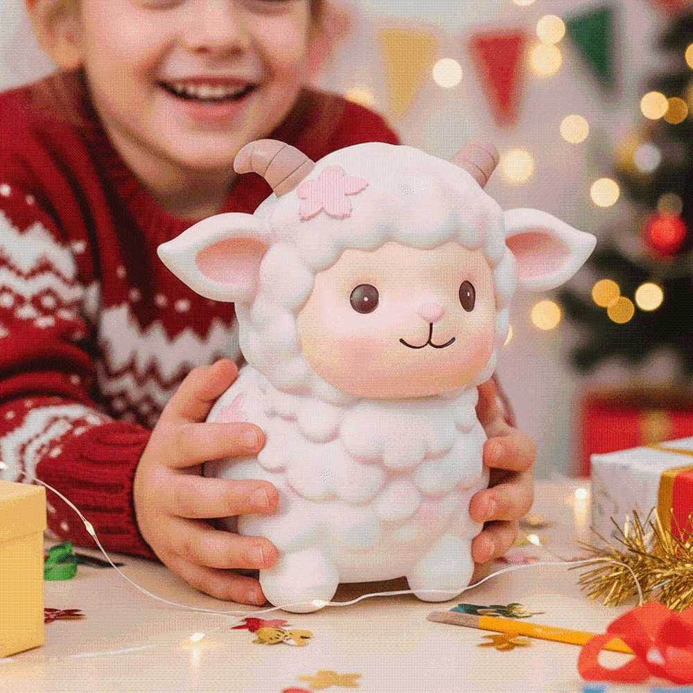 PVC Cute Sheep Bank Pastel Pink Back Slot Zodiac Lamb Coin-box Smooth Surface Horn Detail Animal Saving Pot Baby Showers