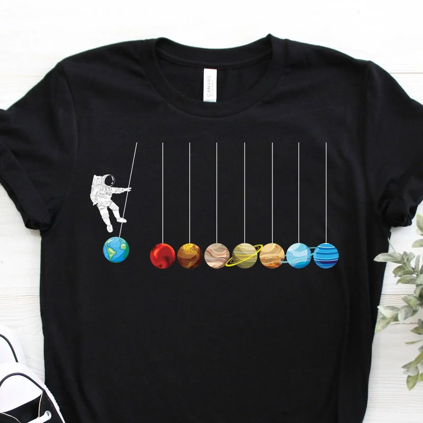 Funny Astronaut Solar System Planets T Shirt Astronomy Space Geek for Lovers Birthday Party Present vintage Washed Soft Casual
