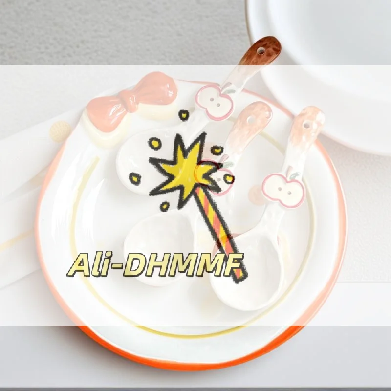 

Керамическая многофункциональная ложка — ручная роспись для супа, кофе, варенья и крупы, милый кухонный набор и подарочный набор