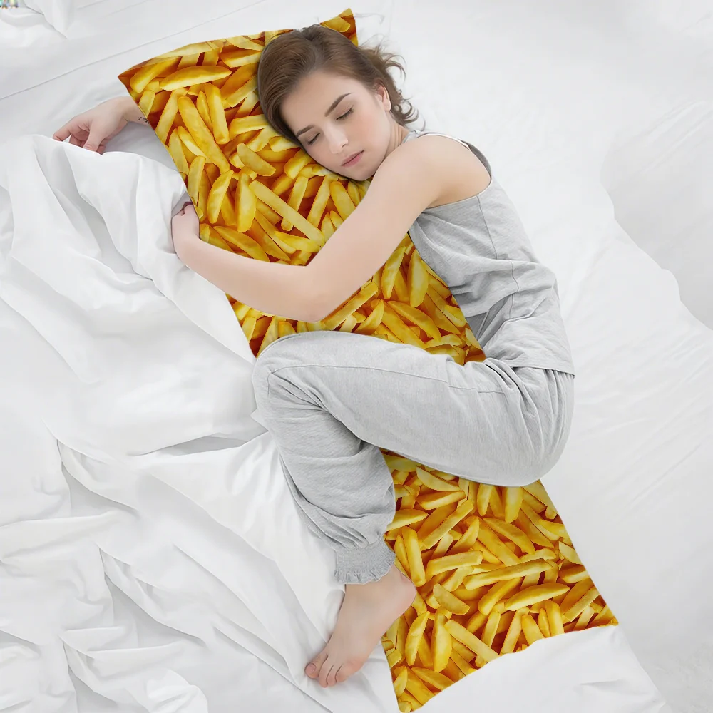 Ein Kissenbezug mit Pommes-Frites-Motiv, rechteckiger Körperkissenbezug für Zuhause, Sofa, Wohnzimmer, 51x137CM, Dakimakura-Hülle – Detail 8