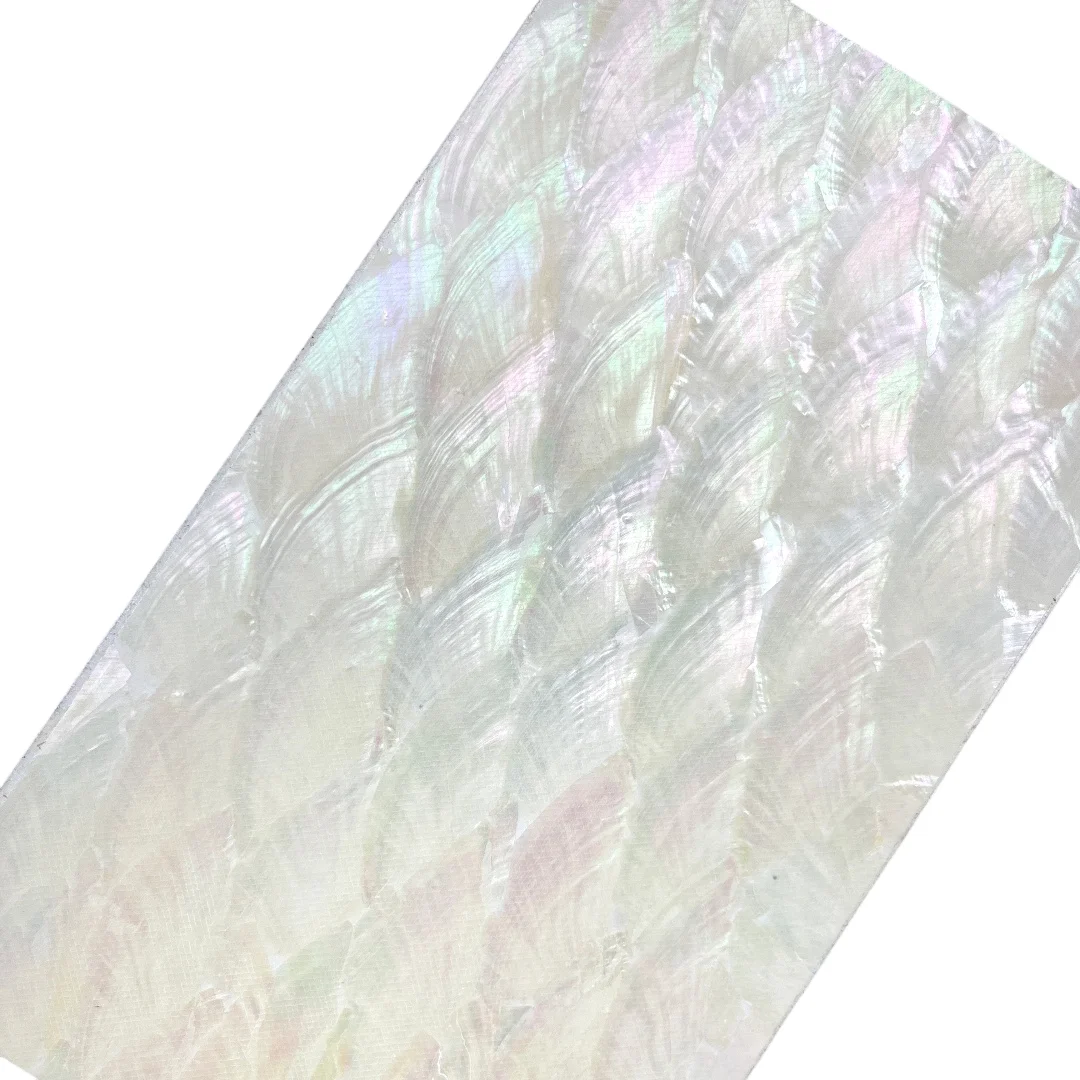 Size: 240x140mm, Thickness: 0.2mm Scallop shell paper beige mother of pearl color decorative inlay material