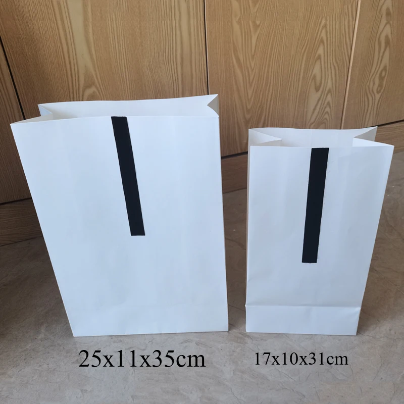 10/20pcs Magic Tape Paper Bags For Wedding Birthday Party Biscuit Packaging Bag White Clothing Handbag Custom LOGO Gift Bag