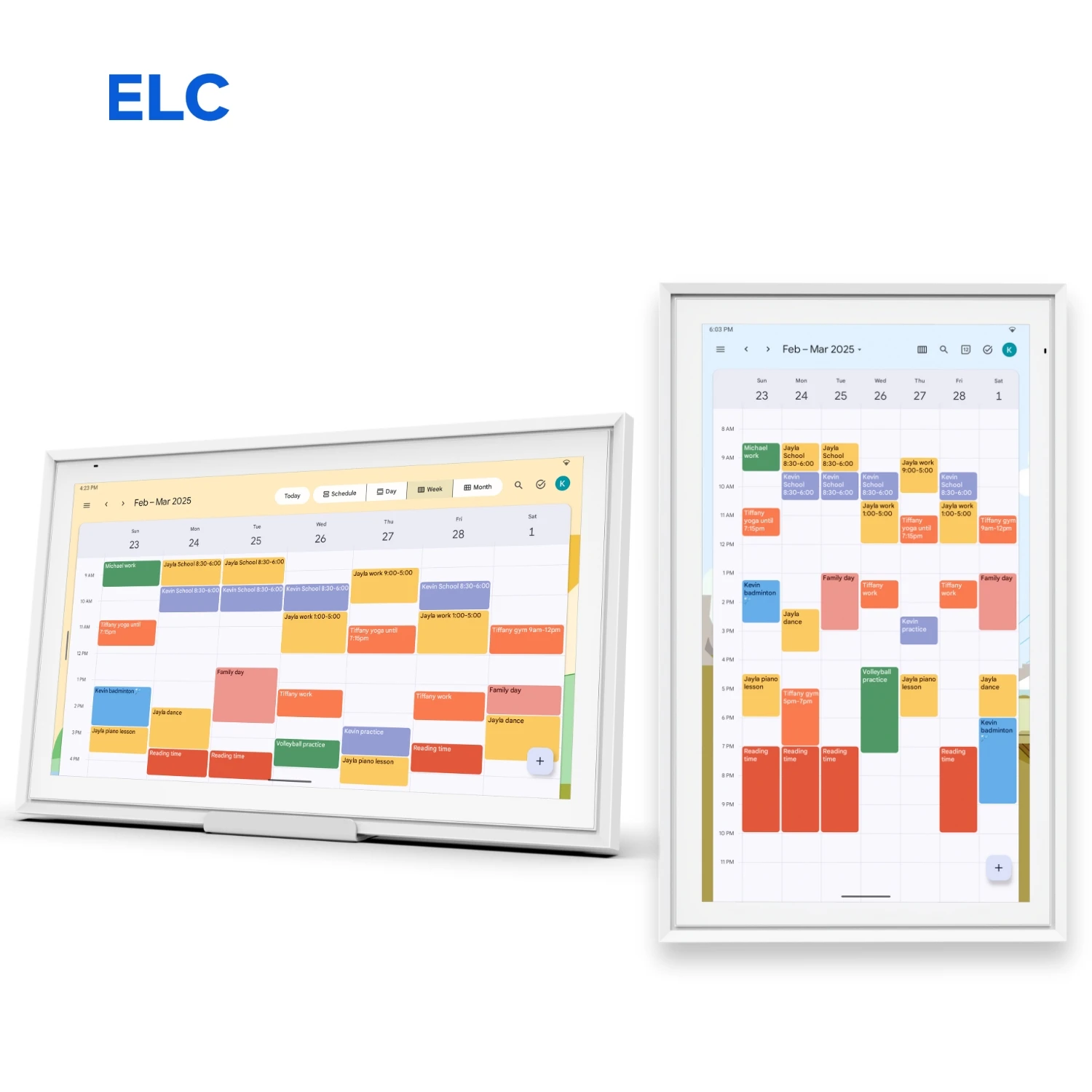 15.6 21.5 27 Inch Digital Wall & Desktop Calendar Touch Screen Android 14 4+64GB FHD Custom Digital Calendar Event Management