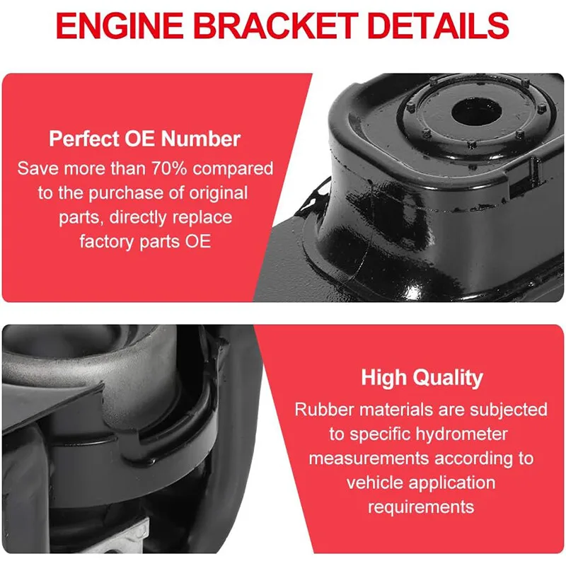 11MMPA861 4個 エンジンモーター＆トランスミッションマウントセット 2009-2013年式 トヨタ カローラ マトリックス 2009-2010年式 ポンティアック バイブ 1.8L FWD ブラック EM-0216