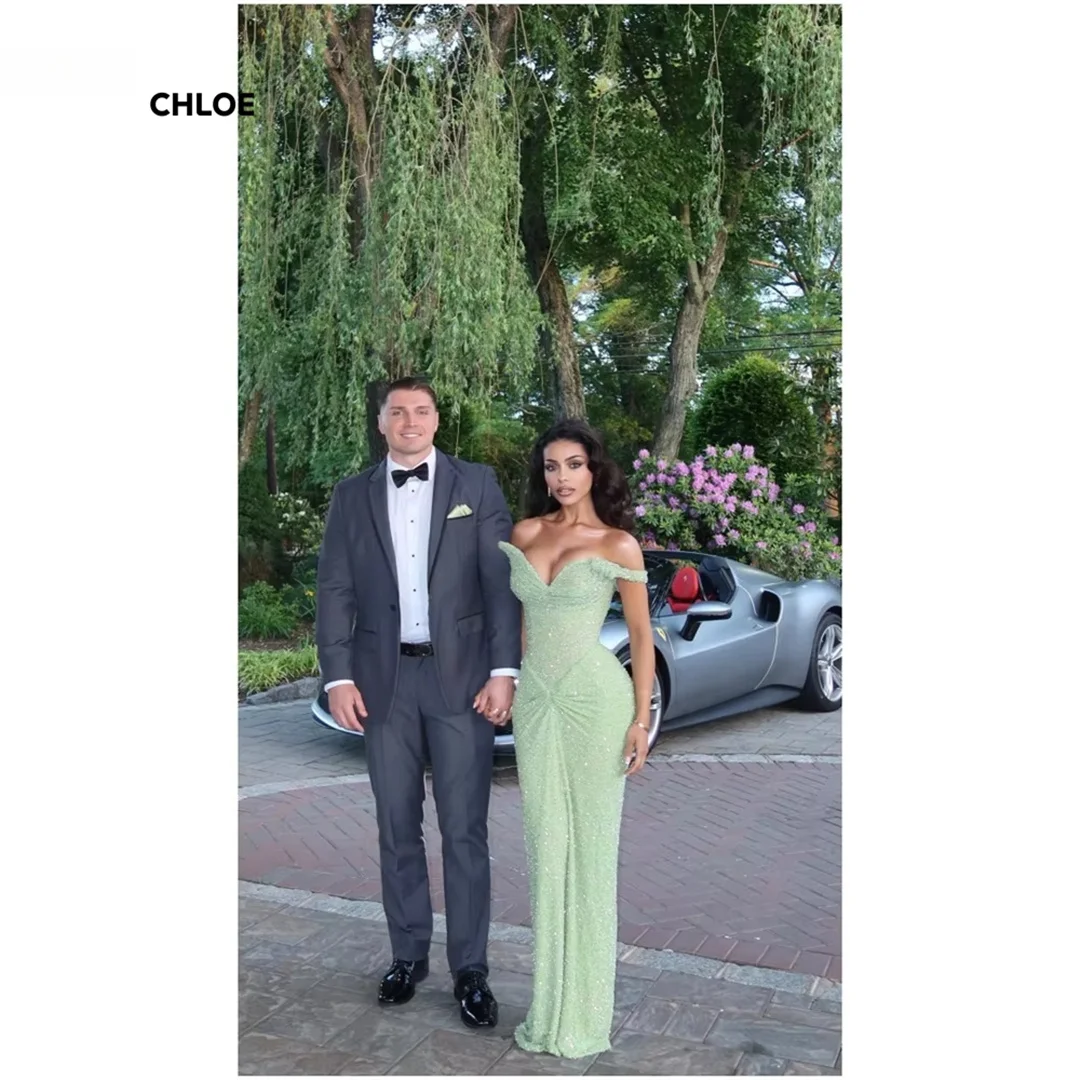 

Off-shoulder Evening Dresses Woman Elegant Women's Dresses for Party Dresses Luxury 2025 Fish Tail Custom Made Sleeveless Prom