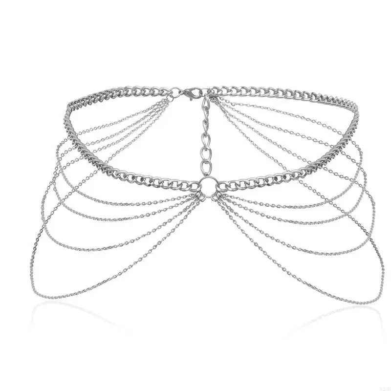 N2UE Multi -Layered Chain Party Night Club Shinning Dancing Jewelry