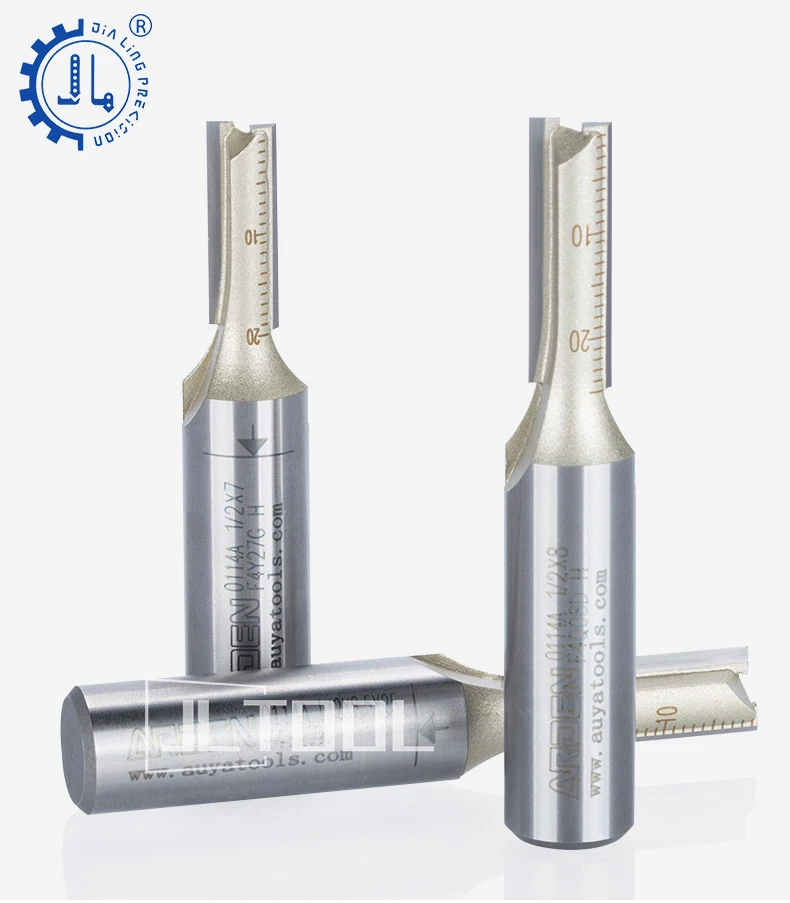 Arden 1pc Two Flute Straight Bits Router Cutter Woodworking Shank Two Flutes Straight Bits Jointing Grooving