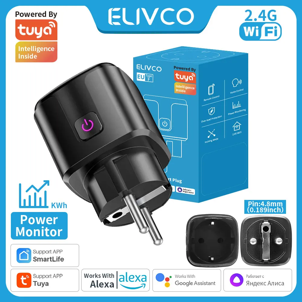 

Умная розетка Tuya Wi-Fi с дистанционным управлением, настенная розетка для домашней автоматизации