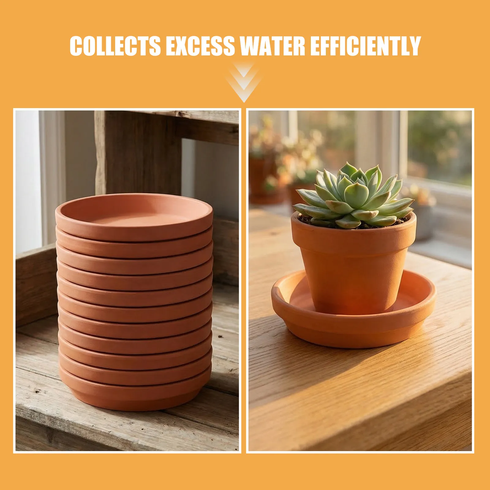 12pcs Plant Pot Saucers 11cm Terracotta Drip Pans Water trays, For Indoor/Outdoor Garden Plant Pots