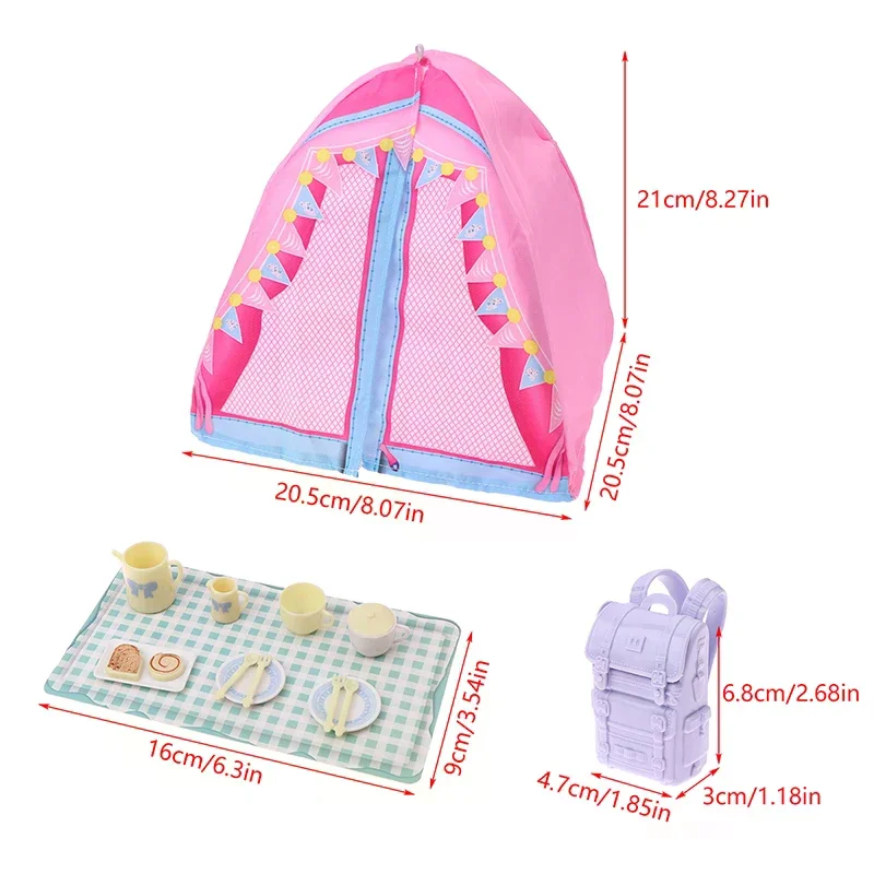 1/12 인형 집 시뮬레이션 텐트 캠핑 키트 모델 야외 피크닉 캠핑 액세서리 인형 집 장식 놀이 장난감 선물