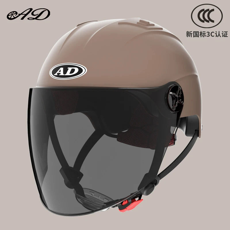 

AD Electric Motorcycle Helmets for Men Women Seasons Universal Motorbike Battery Car Helmet Summer Sun Protection Half-helmet