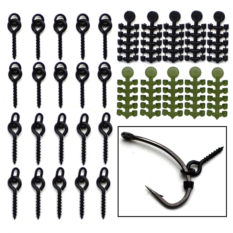 

Carp Fishing Accessories Hook Bead For Ronnie Rig Carp Fishing Hook Stops Stopper+Bait Screw For Fishing Rig Boilies Fish Tool