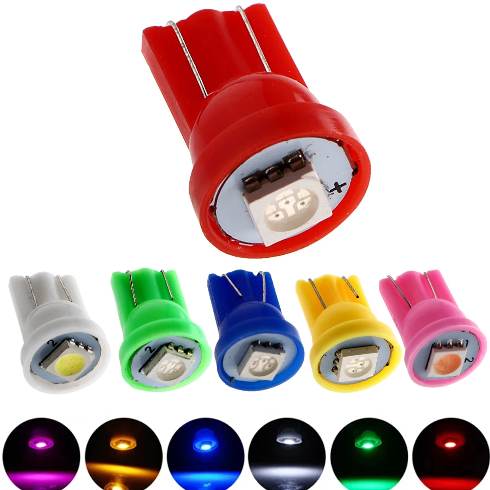 

100X Colorful 194 T10 Wedge Base 1SMD 5050 12V 24V AC Various Colour Available for Bally Pinball Game Machine Lamp Bulbs
