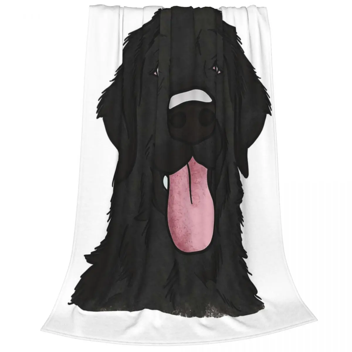 Black Flat-Coated Retriever Blanket Flannel Warm Sofa Throw Blankets For Home Bedroom Outdoor Throws Bedspread Quilt