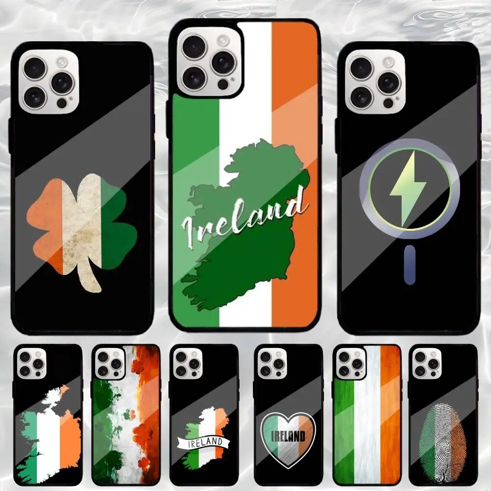 

I-Ireland Flag Phone Case For iPhone17,16,15,14,13,12,11 Plus,Pro Max Magnetic Magsafe Wireless Charging