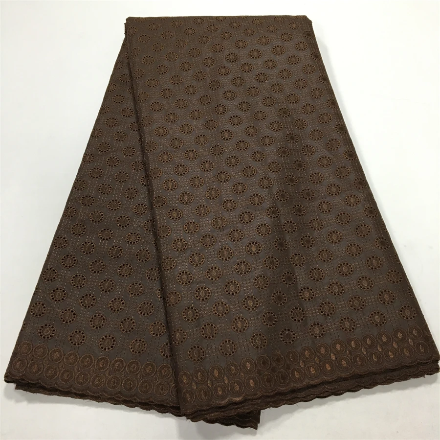 African Lace Fabric 2024 Latest Design Embroidery Swiss Nigerian Voile Cotton Lace Fabric for Men Cloth Sewing Materials A3809