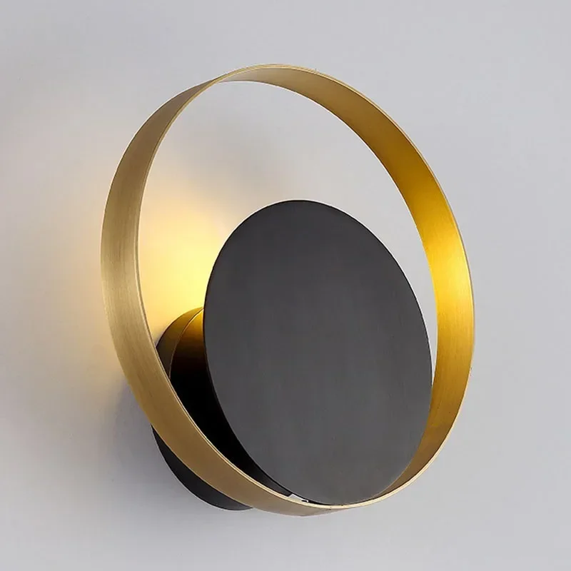 Modern Minimalist Round Eclipse Wall Lamp Bedroom Bedside Dector Living Room Corridor Porch Led Lighting