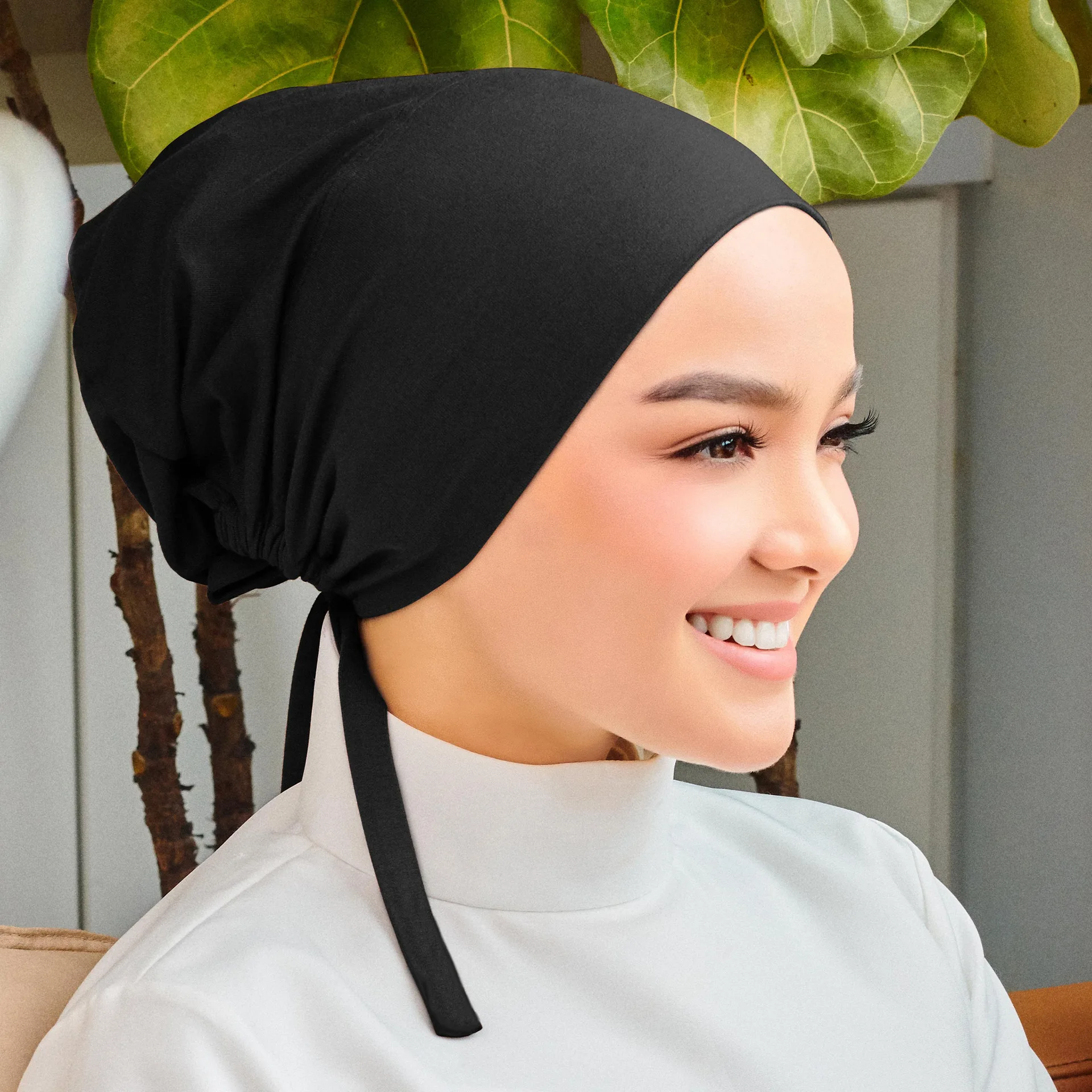 

Modal Cotton Jersey Underscarf Inner Hat Women Muslim Hijab Ninja Cap Beanies Bonnet Turban Islamic Headscarf Tie Back Elastic