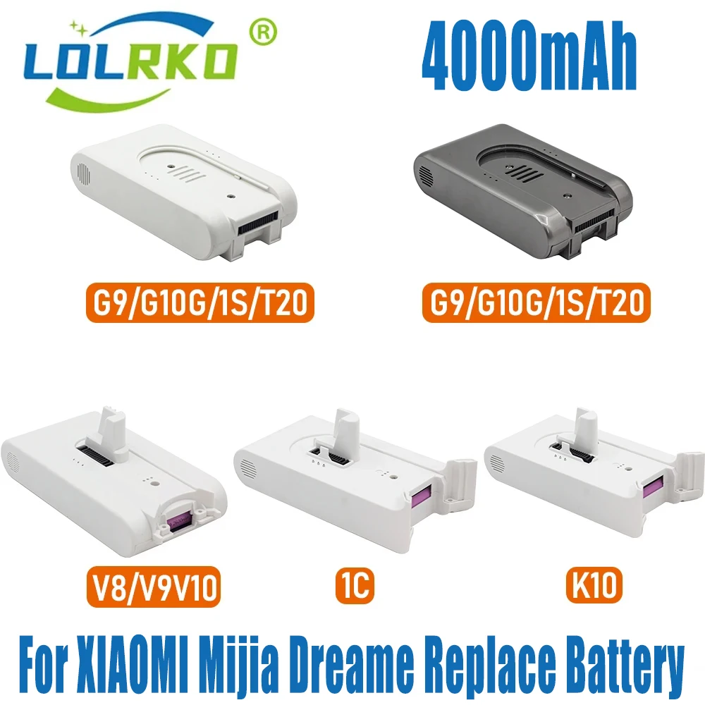 For Xiaomi Mijia Dreame Replacement Battery 4000mAh Vacuum Cleaner PartsFull Series G9 G10 1S T20 V8 V9 V10 K10 1C Battery 7S1P