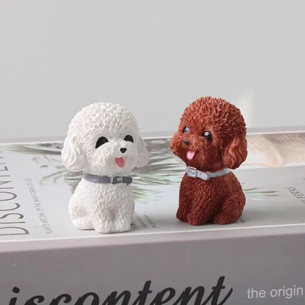 Car Accessories Resin Dog Figurine Desktop Model Cute Simulated Dog Animal Model Home Decor Small Dog Ornament Car Decor