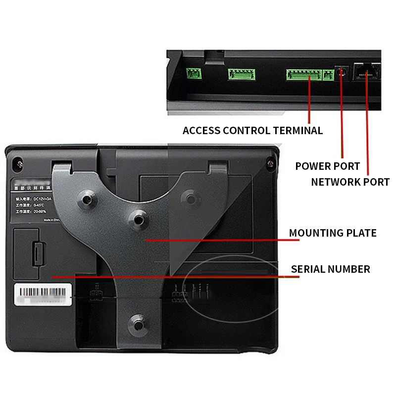آلة الحضور ببصمة الإصبع والوجه iFace302 TCP/IP آلة الحضور الإنجليزية بصمة التعرف على الوجه