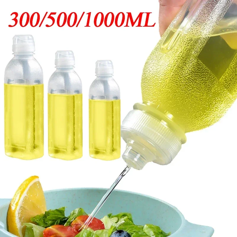 1000ML Kitchen Oil Spray Bottle Seasoning Extruded Bottle Plastic Seasoning Bottle for Ketchup Salad Dressing Picnic BBQ Gadgets