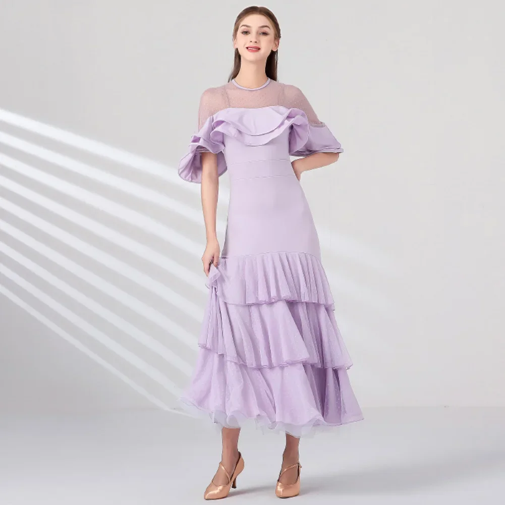 

2025 New Sexy Modern Dance Dress National Standard Women Ballroom Dance Dresses Waltz Performance Costumes