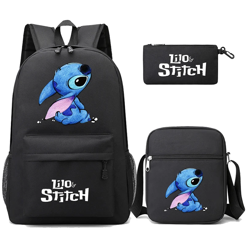 3Pcs/set Disney Lilo Stitch Backpack for Teen Boy Girl Back To School Backpack with Lunch Bag Student Schoolbag Men Women Bag