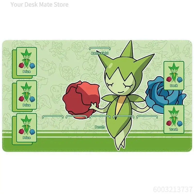 Whimsical Anime Monster Playmat With Complete Battle Zones Soft Non-slip Rubber Table Mat Cartoon Creature Card Game Mousepad