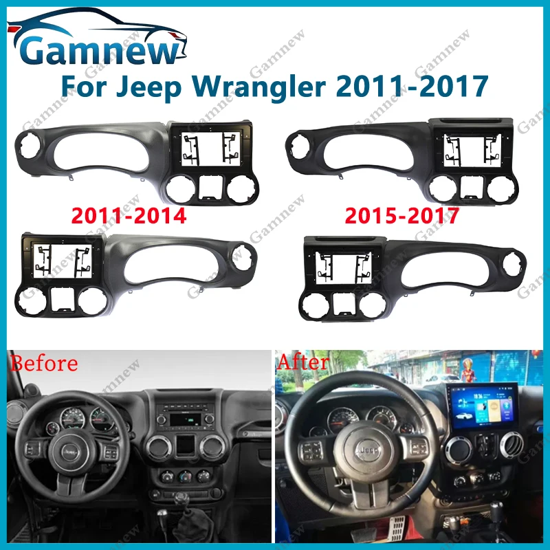 10 Inch Car Fascia Frame Adapter Android Radio Dash Fitting Panel Kit For Jeep Wrangler 2011-2017