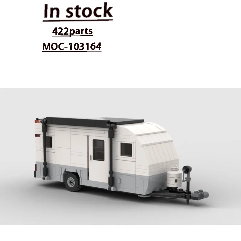 MOC-103164 City Outdoor 20-Foot Camper Trailer Building Block Model, 422 Parts, New Year Educational Christmas Toy Gift