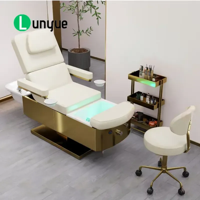 Electric Massage Bed for Thai Spa Facial Eyelashes Shampoo Pedicure Chair Beauty Furniture Comfortable Adjustable