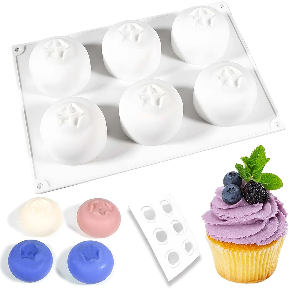 LMETJMA-molde de silicona para hornear en 3D, 6 cavidades, molde de silicona para postre Brownie, repostería, helado, decoración de pasteles
