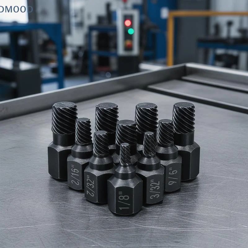 【CR】Premium Heavy-Duty Screw Extractor Set for Home and Professional Use Easy Out Kit for Rusted or Damaged Bolts