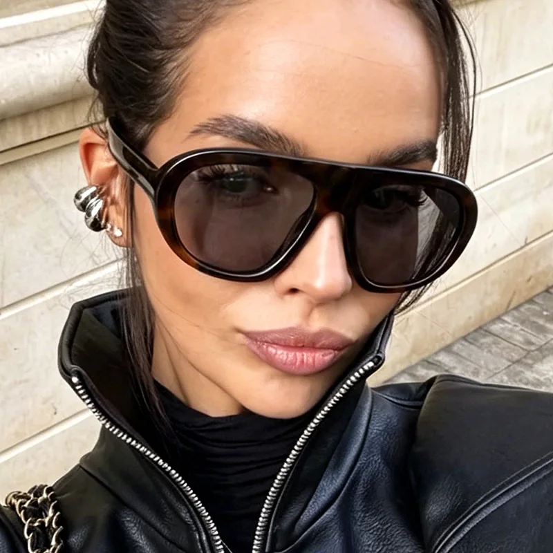 Unisex New Trendy Frog-Eye Oversized Frame UV400 Sunglasses Outdoor Driving Traveling Ultralight Sunscreen Anti-UV Eyeglasses