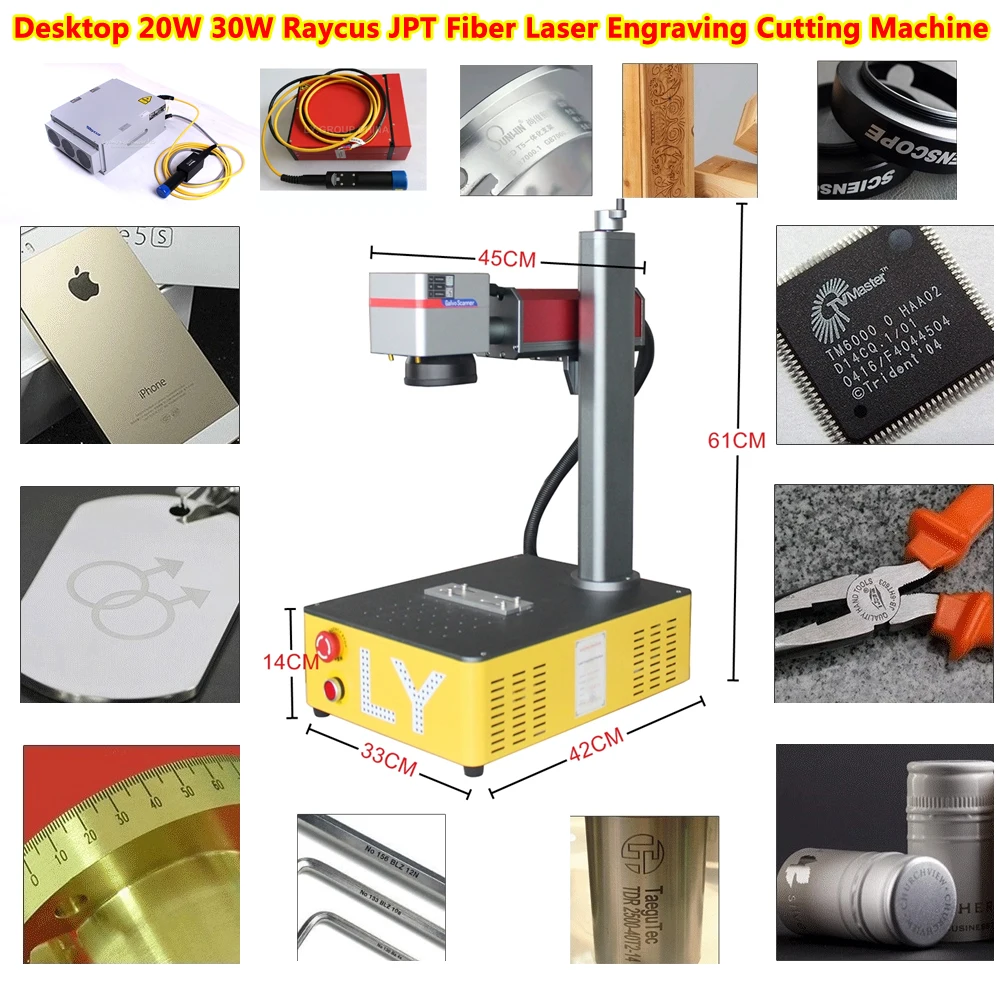 

Steel Fiber Laser Engraver 30W Optical Metal Marking Marker 20W Raycus JPT Desktop Engraving Cutting Tools 220V 110V Optional