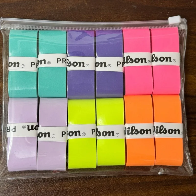 

12 шт. липкие теннисные ручки для бадминтона, теннисная ракетка, резиновая нескользящая амортизирующая ручка, клей для рук, впитывающий пот ремень