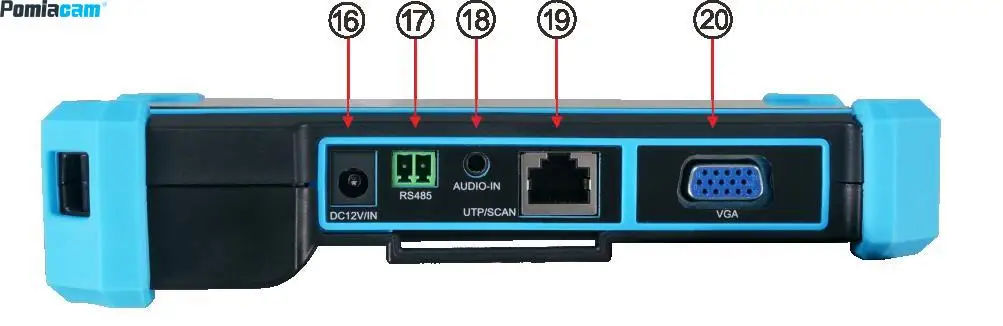 جهاز اختبار الدوائر التلفزيونية المغلقة Pomiacam مقاس 5.4 بوصة، اختبار 8K IP/AHD/TVI/CVI/SDI، مدخل PoE 48 فولت، مدخل HDMI/VGA، جهاز تتبع كابل TDR لتركيب الأمان