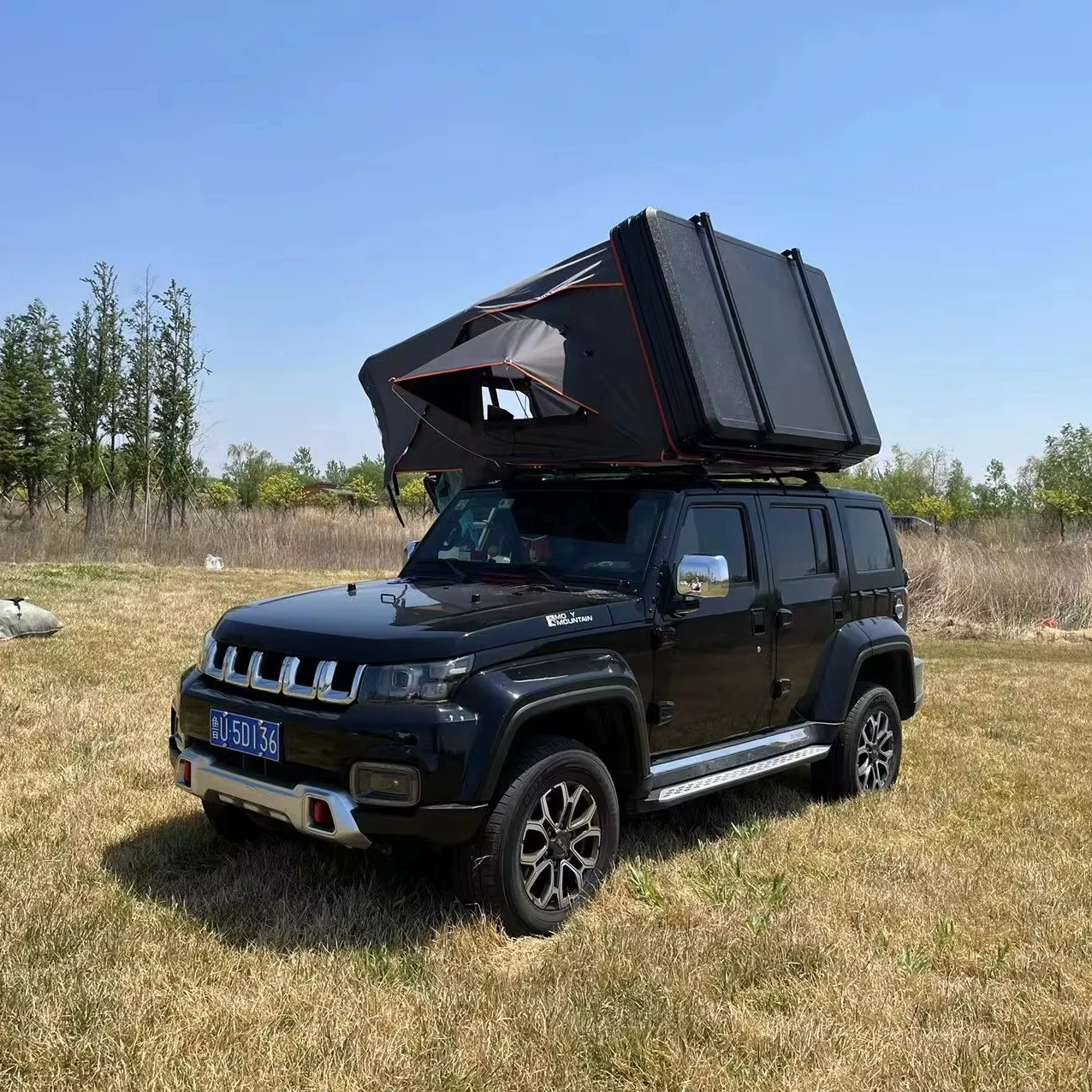 Aluminum Hard Shell Rooftop Tent with Side Opening Car Tent Oxford Fabric Open Side Roof Tent for Vehicles