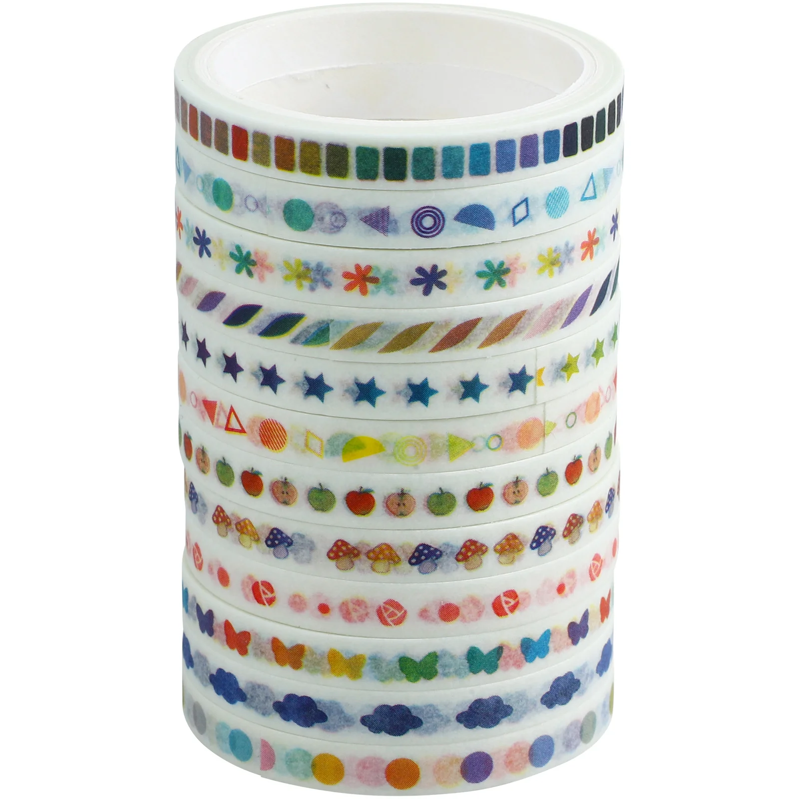 

12pcs 12 Rolls Decorative Washi Tape For Diy Scrapbooking Crafts Stationery Handbook Decors Adhesive Tapes Multi-Functional Art