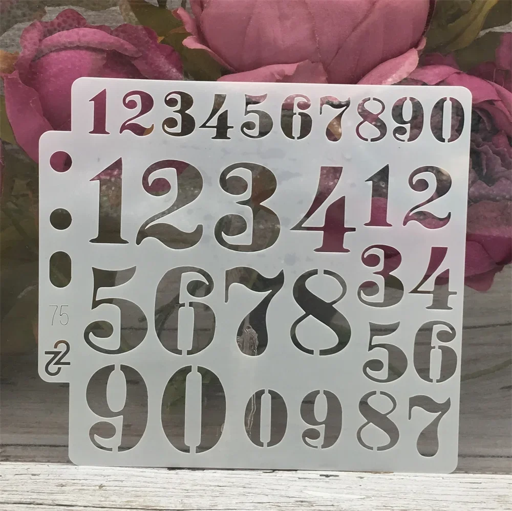 13cm Number Digit 0-9 DIY Layering Stencils Painting Scrapbook Coloring Embossing Album Decorative Card Template