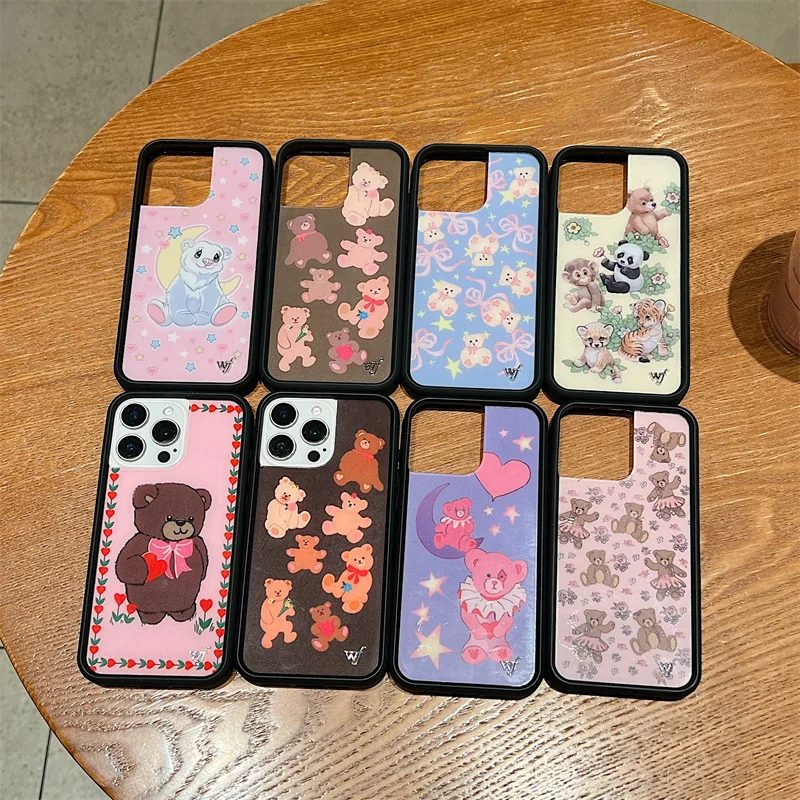 Wildflower Safari Babies Bear Phone Case For iPhone 17 16 15 14 13 12 Pro Max Plus wf Bear-y Ballet Shockproof Back Cover Funda - Image 2