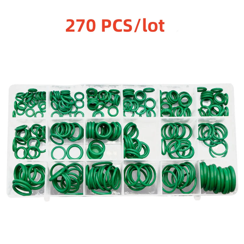 High Quality! 270pcs Auto A/C Aircon Airconditioning Rubber O Ring Seal Washer Assortment Spare Parts