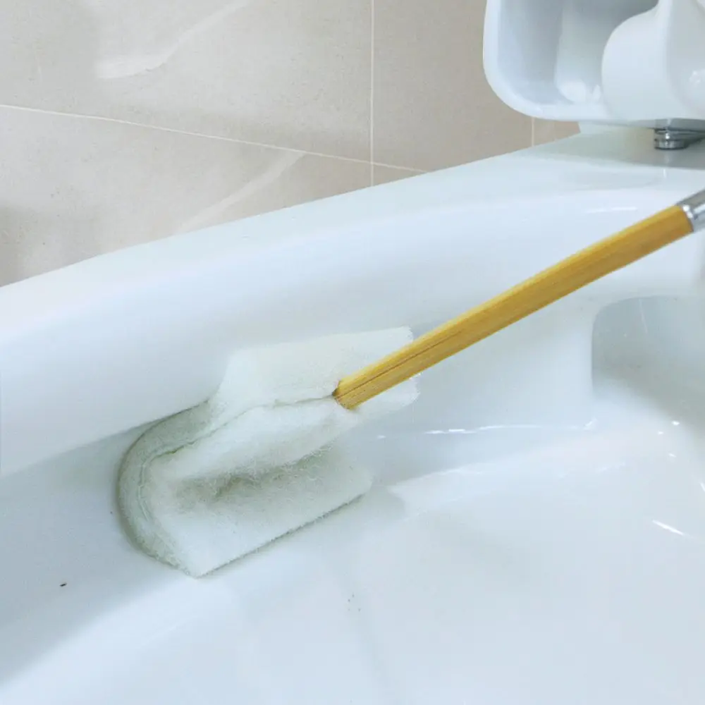 Portable Disposable Toilet Brush With Replaceable Cleaning Heads Bathroom Sanitary Tool Corner Gap Scrubbing Plastic Wand