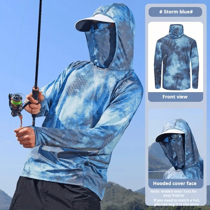Ropa de verano para hombre y mujer, holgada e informal, de secado rápido, de seda helada, transpirable y ligera, para pesca y protección solar