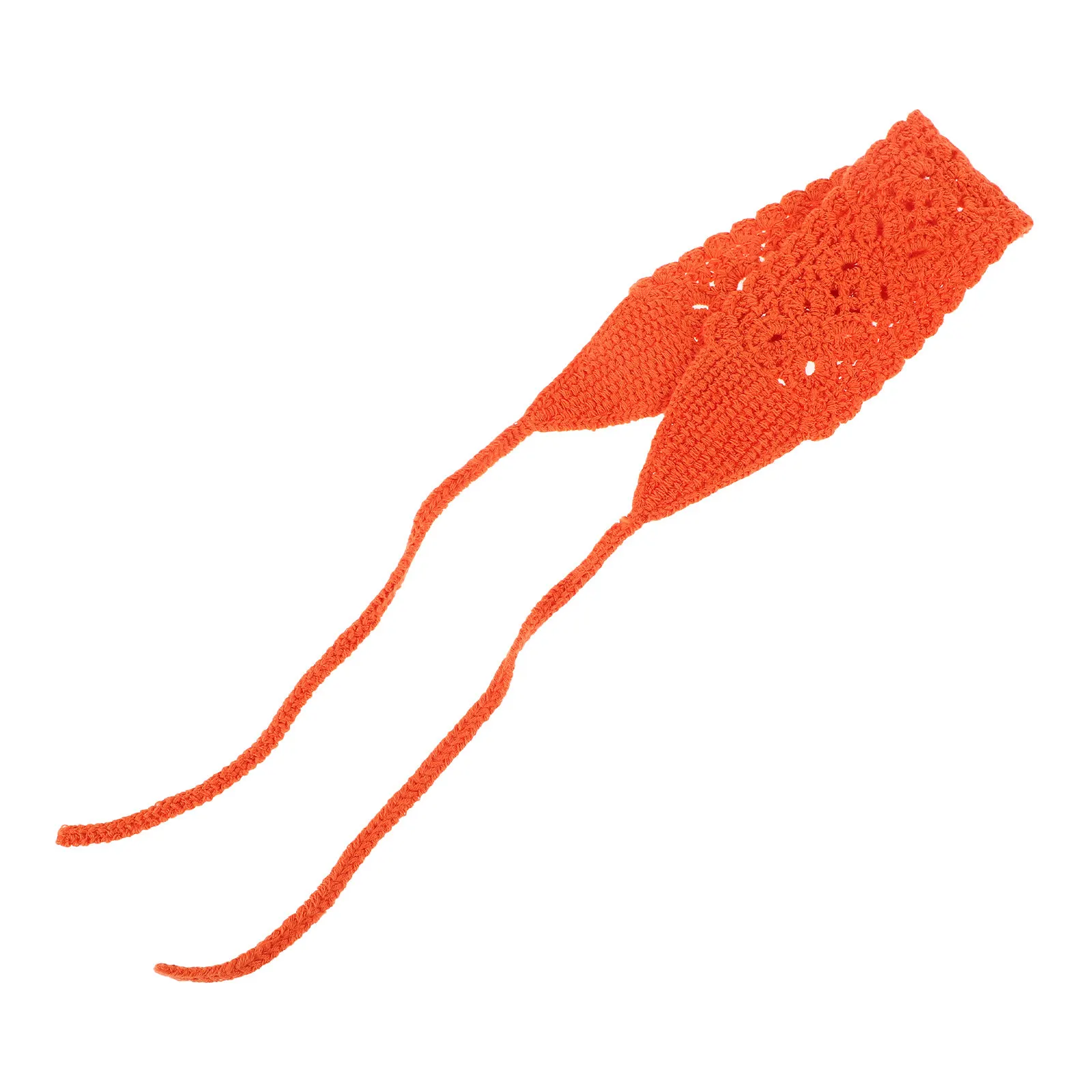 Floral Crochet Headband for Women Girls Stylish Hollowout Knitted Hair Bandana Wide Comfortable Elastic Hair Accessory Spring
