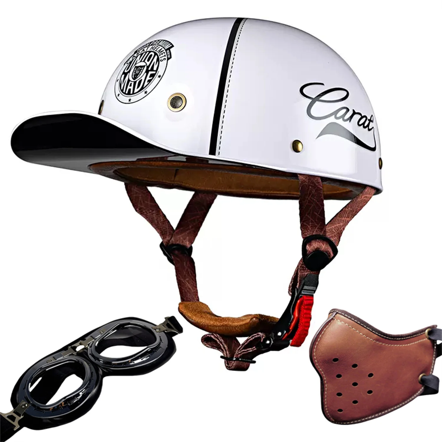 

Vintage men's baseball caps motorcycle retro helmets ladybug helmets electric car baseball caps half helmets