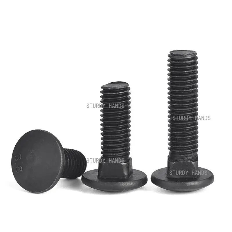 100 pieces/set of 8.8 grade carriage screws high-strength semi-circular head square neck bolts bridging screws M6